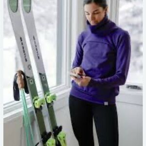 Corbeaux Stay cozy by the Fireside Purple Turtleneck Pullover XS